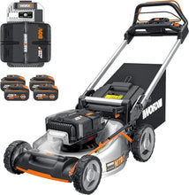 Load image into Gallery viewer, Pack Pro+ Tondeuse à Gazon 40V 460m² + Coupe-Bordures 20V + 2 Batteries 4Ah et 1 Batterie 2Ah + Chargeur Double et Chargeur Simple (Idéal pour l'Entretien du Jardin)