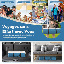 Load image into Gallery viewer, Tente de Camping pour 5 Personnes Tente D么me tanche avec Porte et Fen锚tres en Maille Sac de Transport 248x248x230cm Bleu + Blanc -