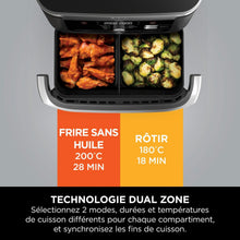 Load image into Gallery viewer, Foodi FlexDrawer Air Fryer,Dual Zone Avec Sparateur Amovible,Grand Tiroir de 10,4 L,7-en-1,Double Zone,Sans Huile,Pices Antiadhsives Compatibles Au Lave-Vaisselle,Noir AF500EU