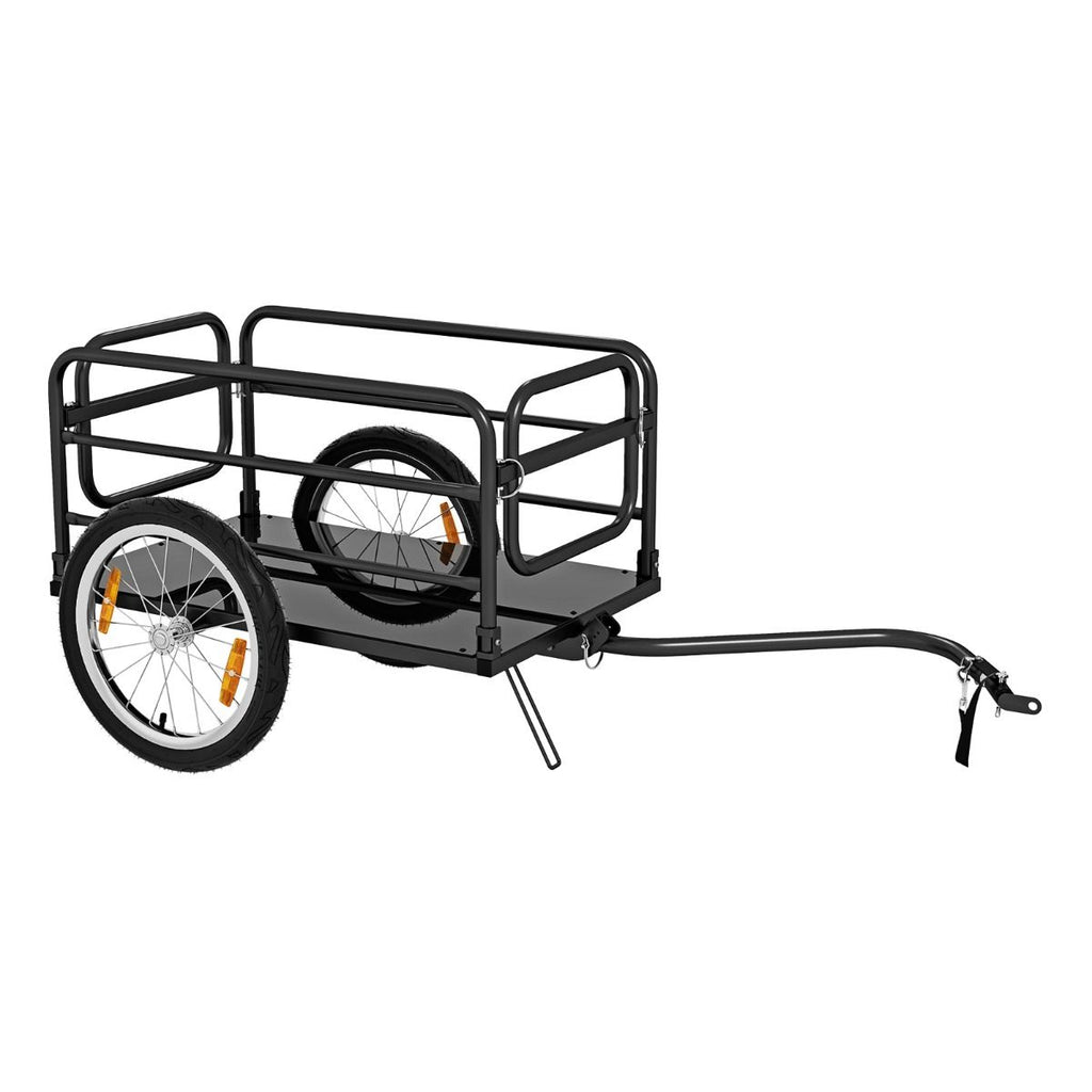 Remorque de Vlo avec Cadre Pliable Charge 55 kg Chariot pour Vlo avec Housse en Tissu Oxford Roues  Air de 40聽cm Rflecteurs Bleu -