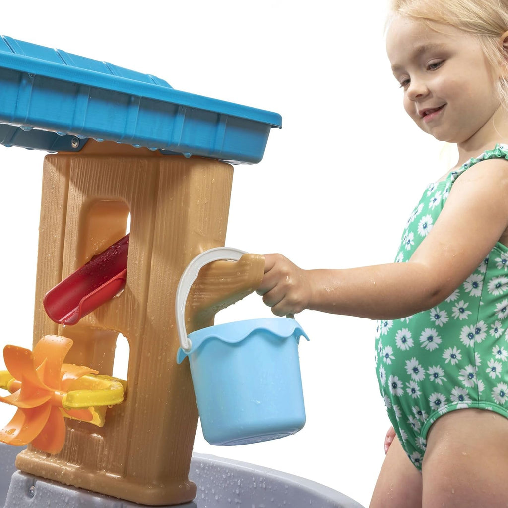 Rain Shower Splash Table d'eau avec 13 Accessoires - Bleu & Vert | Table Jeux d'eau | Table d’activité pour Le Jardin,Table Activité Eau | Table d'eau Extérieur