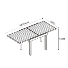 Load image into Gallery viewer, Table de jardin extensible en aluminium 8 places (90/180 x 90 cm) Murano Gris anthracite - Action-sport36 -