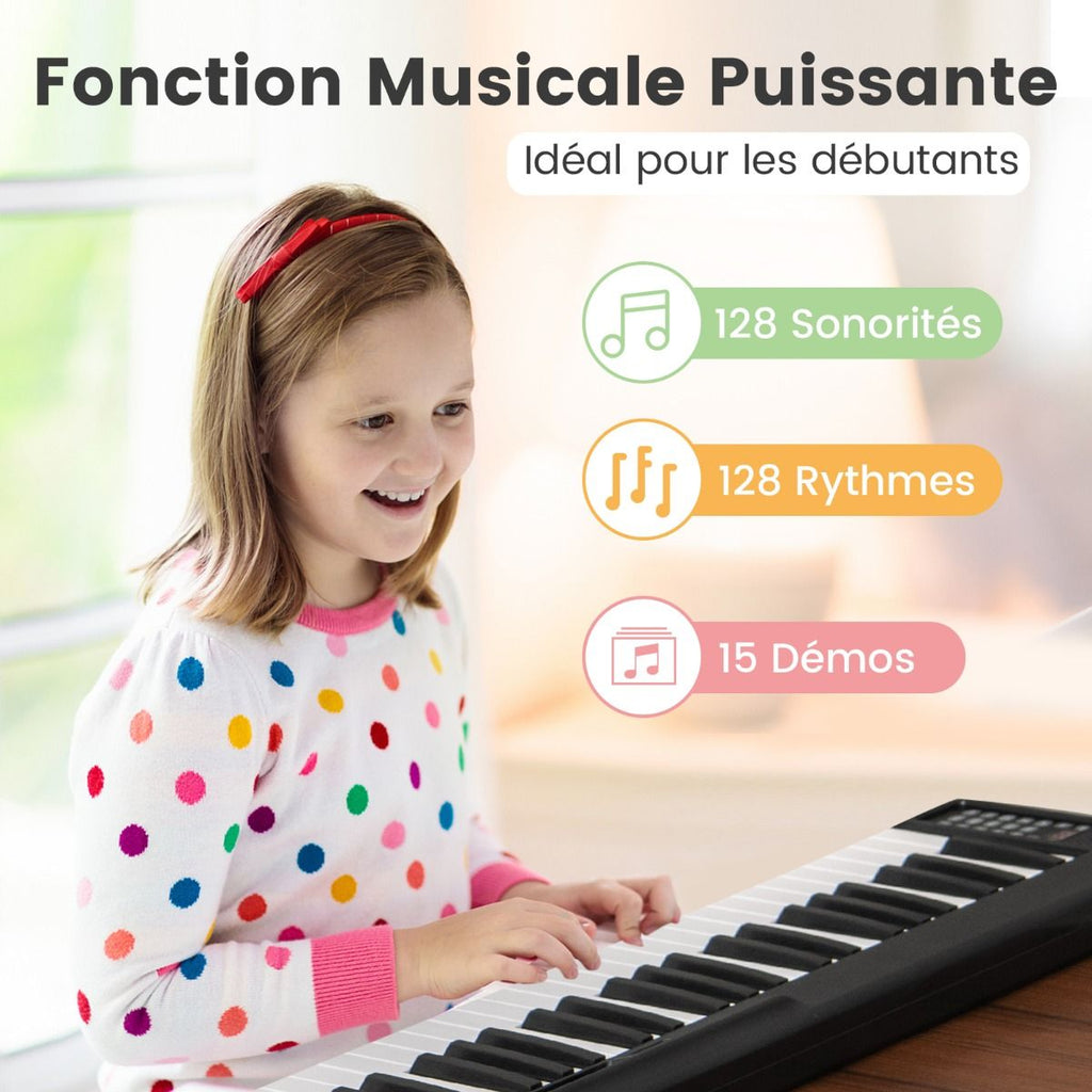 Piano Numérique Pliable à 88 Touches avec Fonction Bluetooth MIDI Clavier Électronique Portable avec Pédale de Sustain Sac de Transport -