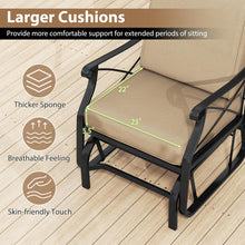 Load image into Gallery viewer, Tangkula Patio Glider Rocking Chair with Metal Frame and Thick Cushions