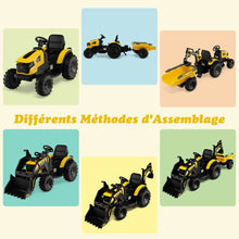 Load image into Gallery viewer, Tracteur Electrique 12 V pour Enfants 3-5 km/h Télécommande MP3 USB Vert/Jaune -