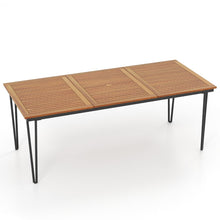 Load image into Gallery viewer, Table pour Jardin de 200 Cm Table d'extérieur pour 8 Personnes avec Trou pour Parasol de 5 Cm Pieds en Métal et Repose-pied Réglables -