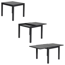Load image into Gallery viewer, Salon de jardin LAMPEDUSA extensible en textilne gris 8 places - aluminium anthracite -