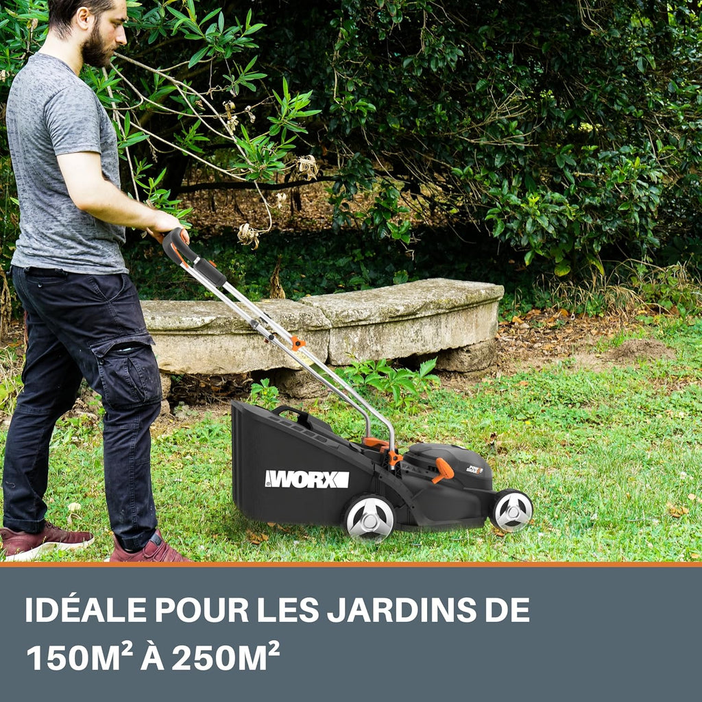 Pack Pro+ Tondeuse à Gazon 40V 460m² + Coupe-Bordures 20V + 2 Batteries 4Ah et 1 Batterie 2Ah + Chargeur Double et Chargeur Simple (Idéal pour l'Entretien du Jardin)