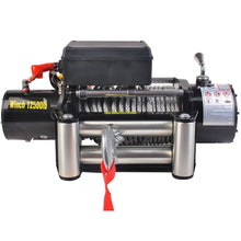 Load image into Gallery viewer, Treuil Électrique 12V Treuil de Remorquage de Voiture 4500W Télécommande Sans Fil Utilisation Pratique en Acier Noir -