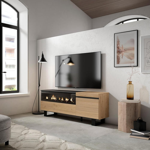 Skraut Home | Meuble TV | Banc Télé | Grand Espace de Rangement | 150x57x35cm | pour Les TV jusqu'à 65