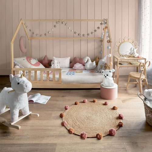 Lit cabane enfant Atmosphera Bosco 90 x 190 cm + matelas 90 x 190 cm Blanc