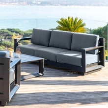Load image into Gallery viewer, Salon de jardin d'angle aluminium 10 places Elba Gris anthracite - Action-sport36 -