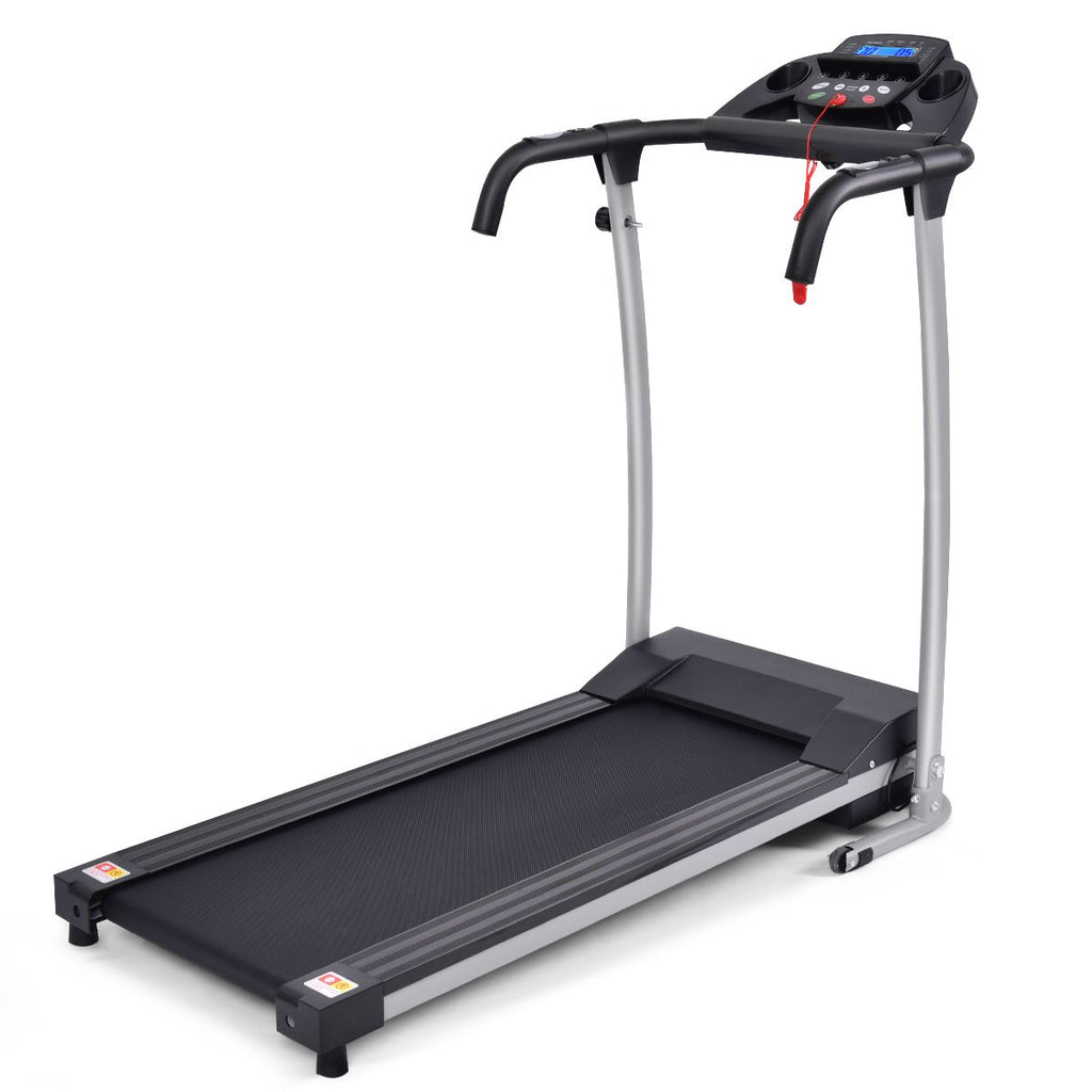 Tapis de Course Électrique Pliable avec Écran et Moniteur de Fréquence Cardiaque avec Vitesse de 1 à 10 km/h et 12 Programmes Noir -