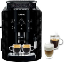 Load image into Gallery viewer, Machine à café grain,1,7 L,2 tasses en simultané,Nettoyage automatique,Buse vapeur pour Cappuccino,Cafetière espresso,Essential noire YY8125FD,Noir -