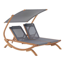Load image into Gallery viewer, Transat bain de soleil  double couchage en textile et mlze 197 x 156 x 144 cm 03_0006419 -