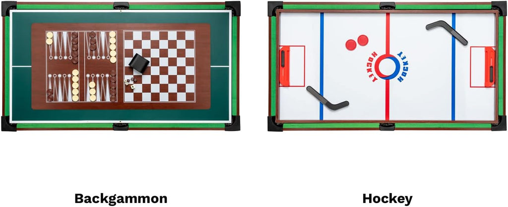 shelfmade Table de Jeux Multifonction, Baby Foot Enfant, Mini Baby Foot Bois, Billard Convertible, Mini Table de Ping Pong - Table multijeux Adulte - 10 Jeux en 1