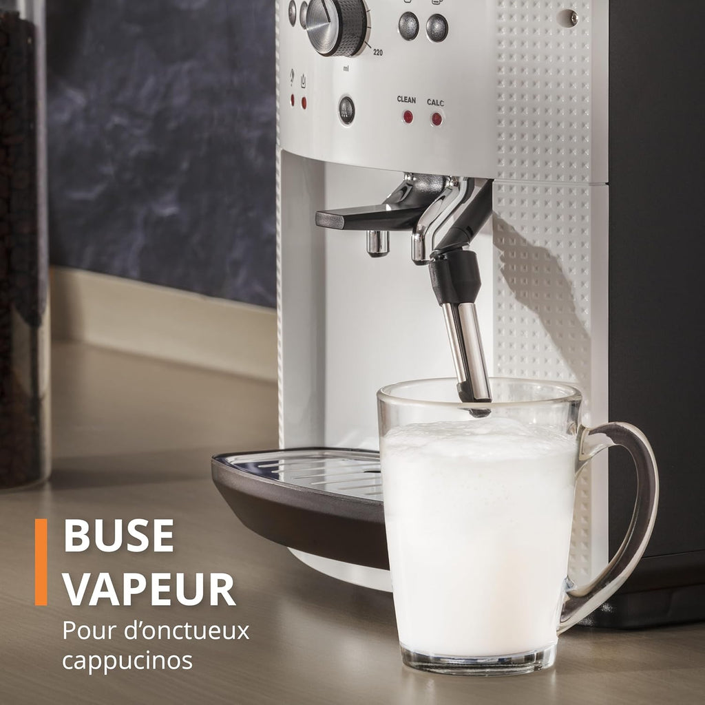 Machine à café grain,1,7 L,2 tasses en simultané,Nettoyage automatique,Buse vapeur pour Cappuccino,Cafetière espresso,Essential noire YY8125FD,Noir -