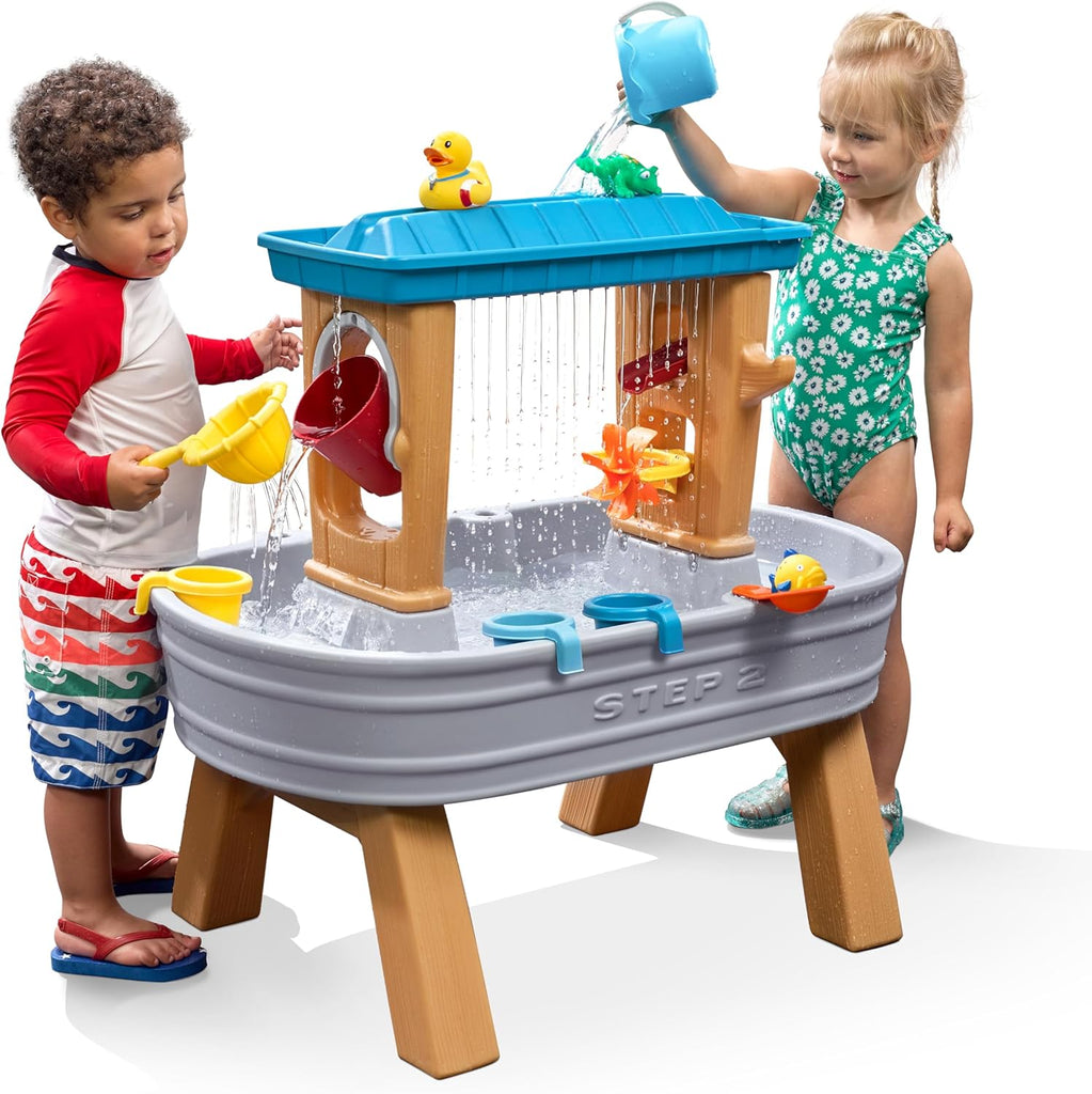 Rain Shower Splash Table d'eau avec 13 Accessoires - Bleu & Vert | Table Jeux d'eau | Table d’activité pour Le Jardin,Table Activité Eau | Table d'eau Extérieur