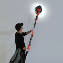 Load image into Gallery viewer, Ponceuse à Plâtre Murale 750W Ø 225mm Aluminium 6 Vitesses Variables Lumières LED Manche Télescopique 12 Disques Abrasifs -