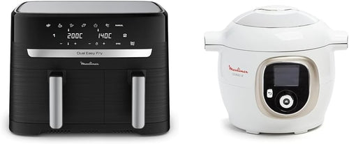 LOT Moulinex air fryer deux compartiments 8,3L, Dual essential inox, EZ901820 + Moulinex, Cookeo Multicuiseur intelligent 6L, 150 recettes intégrées CE85CA10