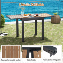 Load image into Gallery viewer, Table de Jardin Extensible en Aluminium Ajustable de 80  160 CM Table  Manger Extrieure Rectangulaire pour 4-6 Personnes Naturel -