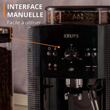 Load image into Gallery viewer, Machine à café grain,1,7 L,2 tasses en simultané,Nettoyage automatique,Buse vapeur pour Cappuccino,Cafetière espresso,Essential noire YY8125FD,Noir -