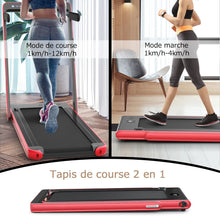 Load image into Gallery viewer, Tapis de Course Pliable 0,75HP Double Affichage LED APP et Télécommande Vitesse Motorisé 12 km/h Surface 40x100cm Rouge -