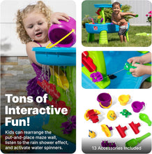 Load image into Gallery viewer, Rain Shower Splash Table d'eau avec 13 Accessoires - Bleu &amp; Vert | Table Jeux d'eau | Table d’activité pour Le Jardin,Table Activité Eau | Table d'eau Extérieur