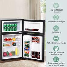 Load image into Gallery viewer, Rfrigrateur Compact Mini-rfrigrateur 90 L Conglateur Spar avec Design  2 Portes Fonctionnement Silencieux Blanc/Gris/Noir -
