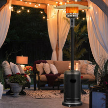 Load image into Gallery viewer, Parasol Chauffage Extrieur  Gaz 13KW Rflecteur 82cm avec Dispositif de Anti-basculement Tube 2 Roues Fluide 220cm Noir -