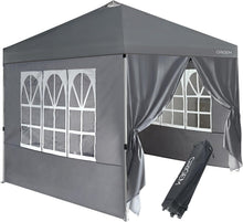 Load image into Gallery viewer, Origem Tonnelle Pliante 3x3 Imperméable &amp; 2,5 x 2,5m &amp; 3x6m avec Parois Latérales, Barnum Montage en Un Geste &amp; Sac de Rangement à roulettes, Tonnelle de Jardin Exterieur, Idéal pour Camping