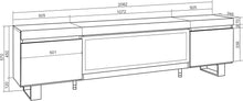Load image into Gallery viewer, Skraut Home | Meuble TV | Banc Télé | Grand Espace de Rangement | 210 | pour Les TV jusqu'à 80" | Cheminée électrique XXL | Design Industriel | Style Moderne | Chêne