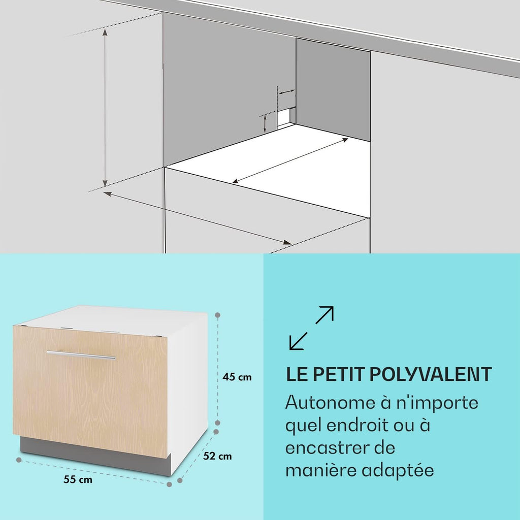 Mini Lave Vaisselle de Table de 8 Couvert,Silencieux,6 Programmes de Lavage,Portable,Facile à Installer pour la Maison et Bureau -