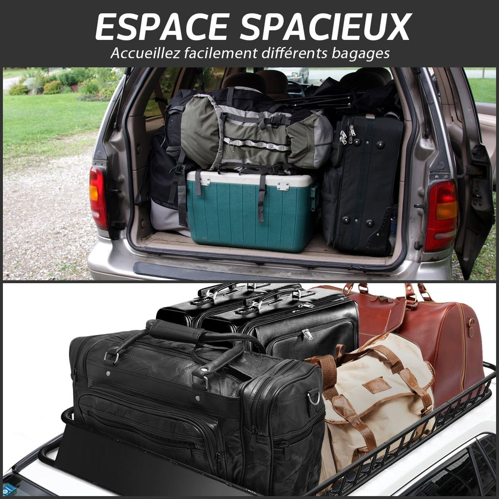 Porte-Bagages de Toit Universel 162 CM avec Capacité de 68 KG Galerie de Toit pour le Voyage et le Rangement Noir -