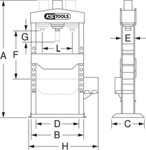 Load image into Gallery viewer, KS Tools - 160.0112 - Presse hydraulique d'établi - presse hydraulique 15 tonnes - Pompe hydraulique 2 vitesses