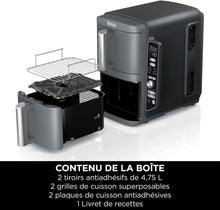 Load image into Gallery viewer, Foodi FlexDrawer Air Fryer,Dual Zone Avec Sparateur Amovible,Grand Tiroir de 10,4 L,7-en-1,Double Zone,Sans Huile,Pices Antiadhsives Compatibles Au Lave-Vaisselle,Noir AF500EU
