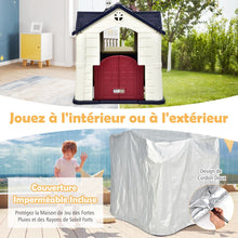 Load image into Gallery viewer, Maison Chef House -Thme Burger Bar - Table de Pique Nique Cabane de Jardin Anti-UV en Plastique 164x124x132 cm Bleu/Rose/Jaune -