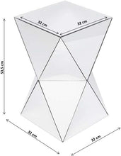 Load image into Gallery viewer, Kare Design Table d'Appoint Luxury Triangle, Miroir, Bois MDF Laqué, Table de Chevet, Table de Nuit, Table de Salon, Meuble, Deco Intérieur, Décoration Chambre, Maison, 54x32x32cm (H/L/P)