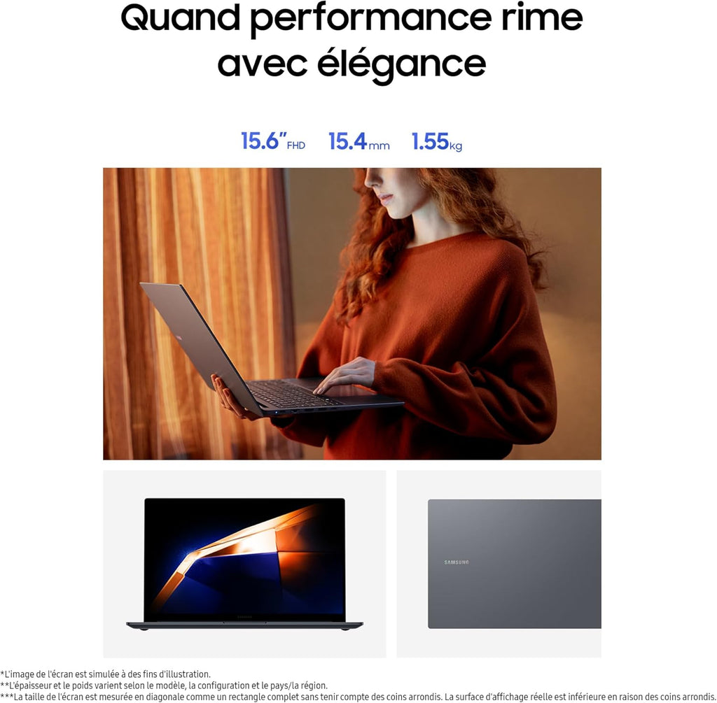 Galaxy Book4 Ordinateur Portable 15.6'' Intel Core i5 8Go RAM 256Go SSD Clavier AZERTY FR Gris Windows 11 Home