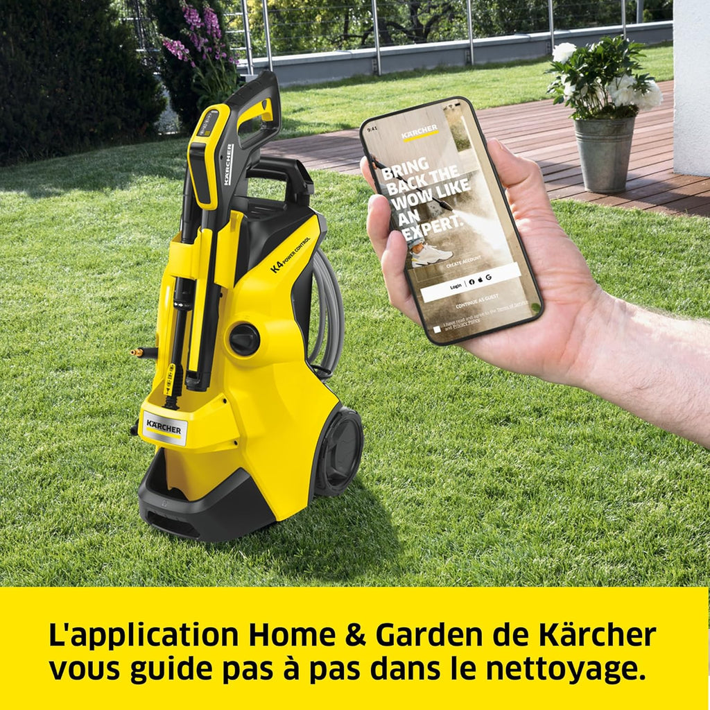 K盲rcher Nettoyeur Haute Pression K 4 Power Control Flex Home,Pression : max. 130 bar,Dbit : 420 l/h,Surface : 30 m虏/h,Poids : 11,5 kg,Pistolet Haute Pression,Rotabuse,Lance,Home Kit