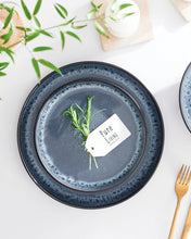 Load image into Gallery viewer, Service de Vaisselle en Grès Ibiza 36 pièces –Ensemble de Vaisselle pour 12 Personnes, Adapté au Lave-Vaisselle et au Micro-Ondes, Pure Living bleu fumé, Assiettes Service de Table