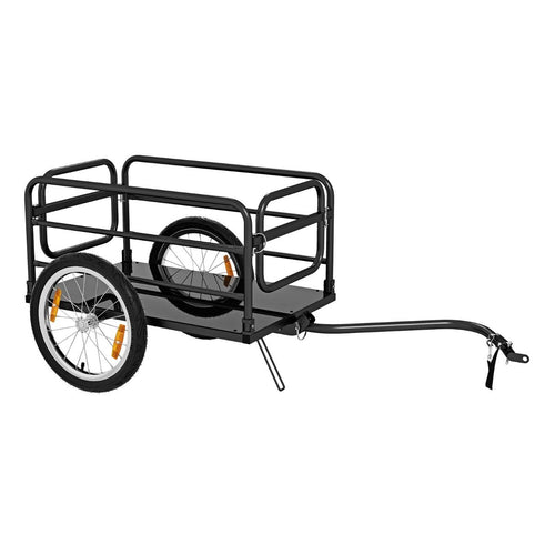 Remorque de Vélo avec Cadre Pliable Charge 55 kg Chariot pour Vélo avec Housse en Tissu Oxford Roues à Air de 40 cm Réflecteurs Bleu -