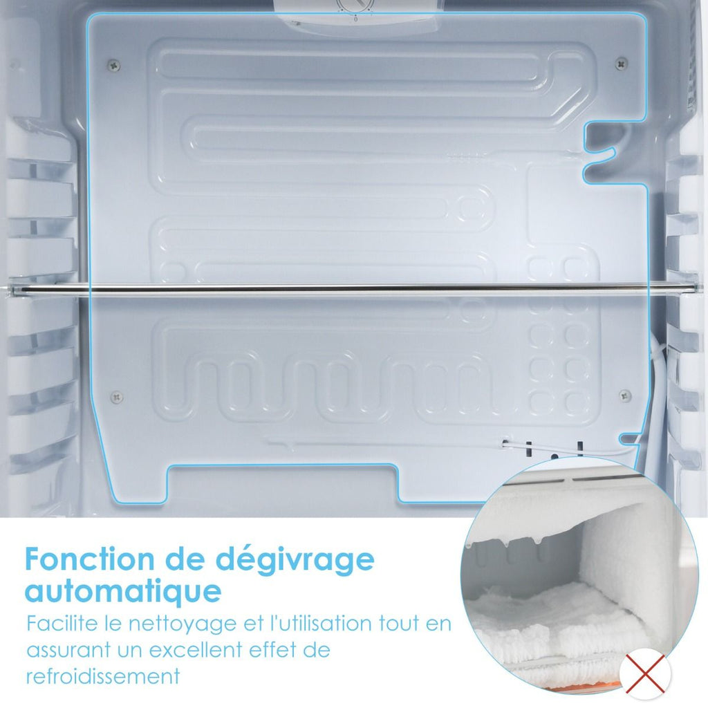 Mini Frigo 68L 220-240V tagres Amovibles et Porte Rversible Temprature 0 掳C - 10 掳C pour Maison Chambre Bureau -
