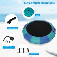 Load image into Gallery viewer, Trampoline Aquatique Gonflable Dia.457cm Capacit de 150kg avec Kit de Rparation Echelle et Gonfleur Electrique 500w Bleu -