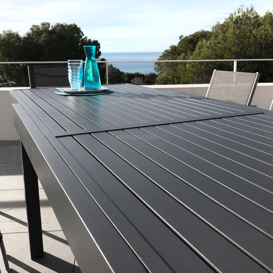 Table de jardin extensible en aluminium 8 places (90/180 x 90 cm) Murano Gris anthracite - Action-sport36 -