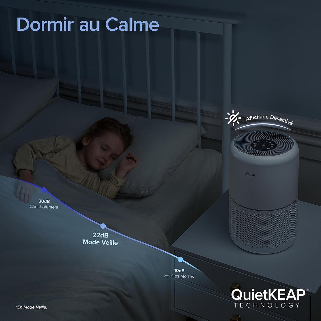 LEVOIT Purificateur d'Air HEPA Intelligent contre Allergie Pollen & Graminée, Purifier jusqu'à 50㎡, Surveille La Qualité de l'Air, Contrôle par App Alexa, 22dB Silencieux, Core 300S