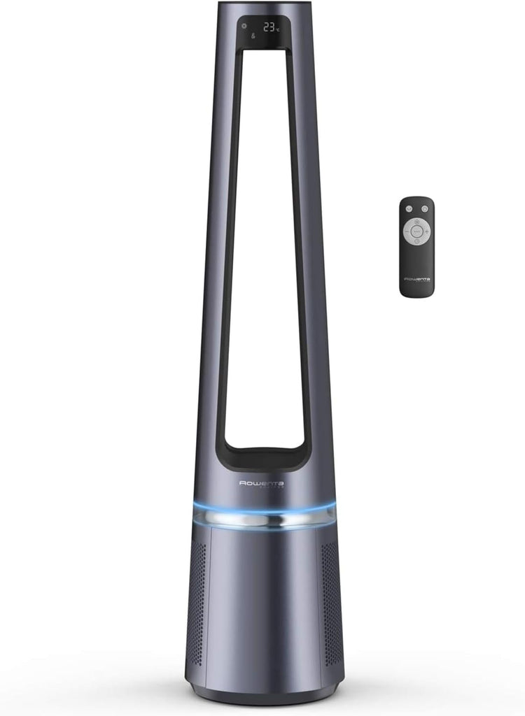 Rowenta Eclipse 2-en-1 Ventilateur purificateur, Ventile et filtre l’air, Particules fines, 32 dB (A), Puissant, Oscillation, 12 vitesses, Minuteur, Départ différé QU5030F0