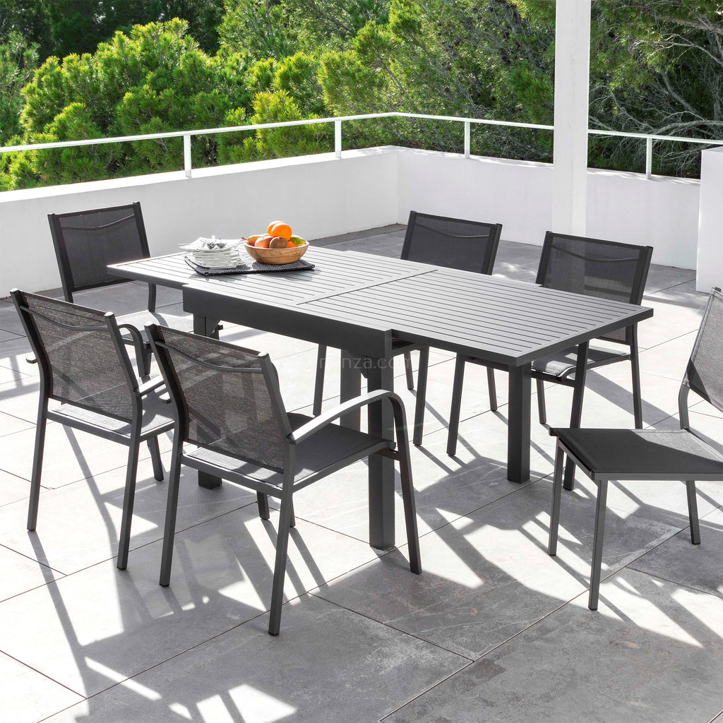 Table de jardin extensible en aluminium 8 places (90/180 x 90 cm) Murano Gris anthracite - Action-sport36 -