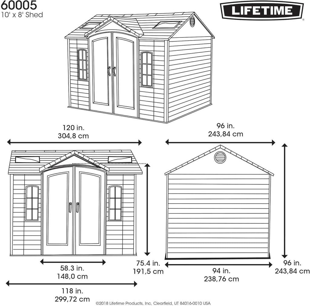 Abri de Jardin Tan 132,7 x 204,4 x 227,9 cm