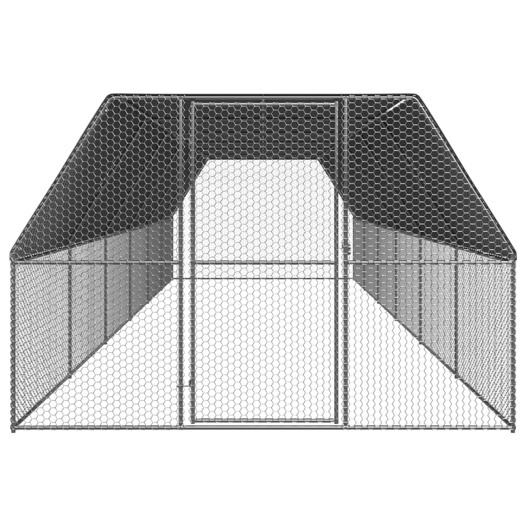 Poulailler d'extrieur 3 x 12 x 2 m acier galvanis toit en PE 02_0001693 -